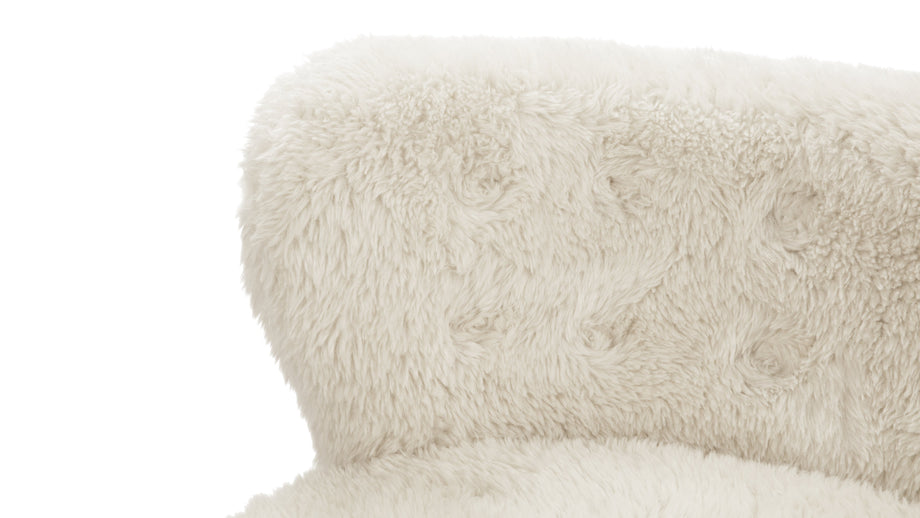PetraPetra - Petra Sofa, White Long Hair Sherpa and Walnut