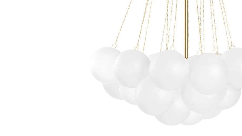 ChmuraCloud - Cloud Chandelier, Small, Gold and Frosted Glass