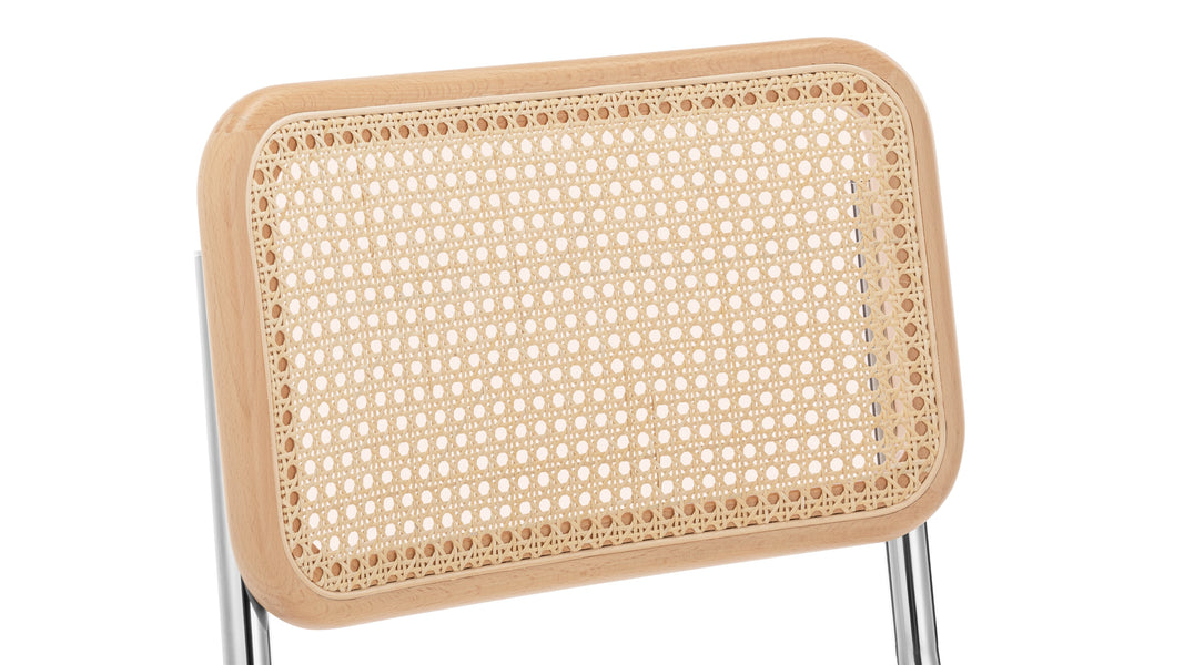 FreyaFreya - Freya Dining Chair, Natural Rattan and Chrome