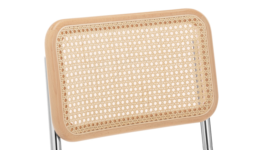 FreyaFreya - Freya Dining Chair, Natural Rattan and Chrome