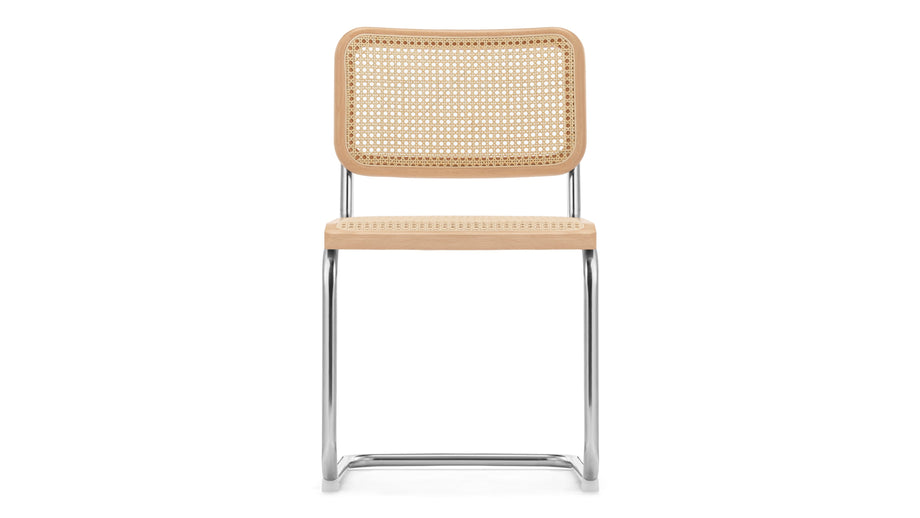 FreyaFreya - Freya Dining Chair, Natural Rattan and Chrome