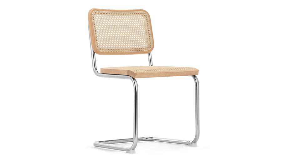 FreyaFreya - Freya Dining Chair, Natural Rattan and Chrome