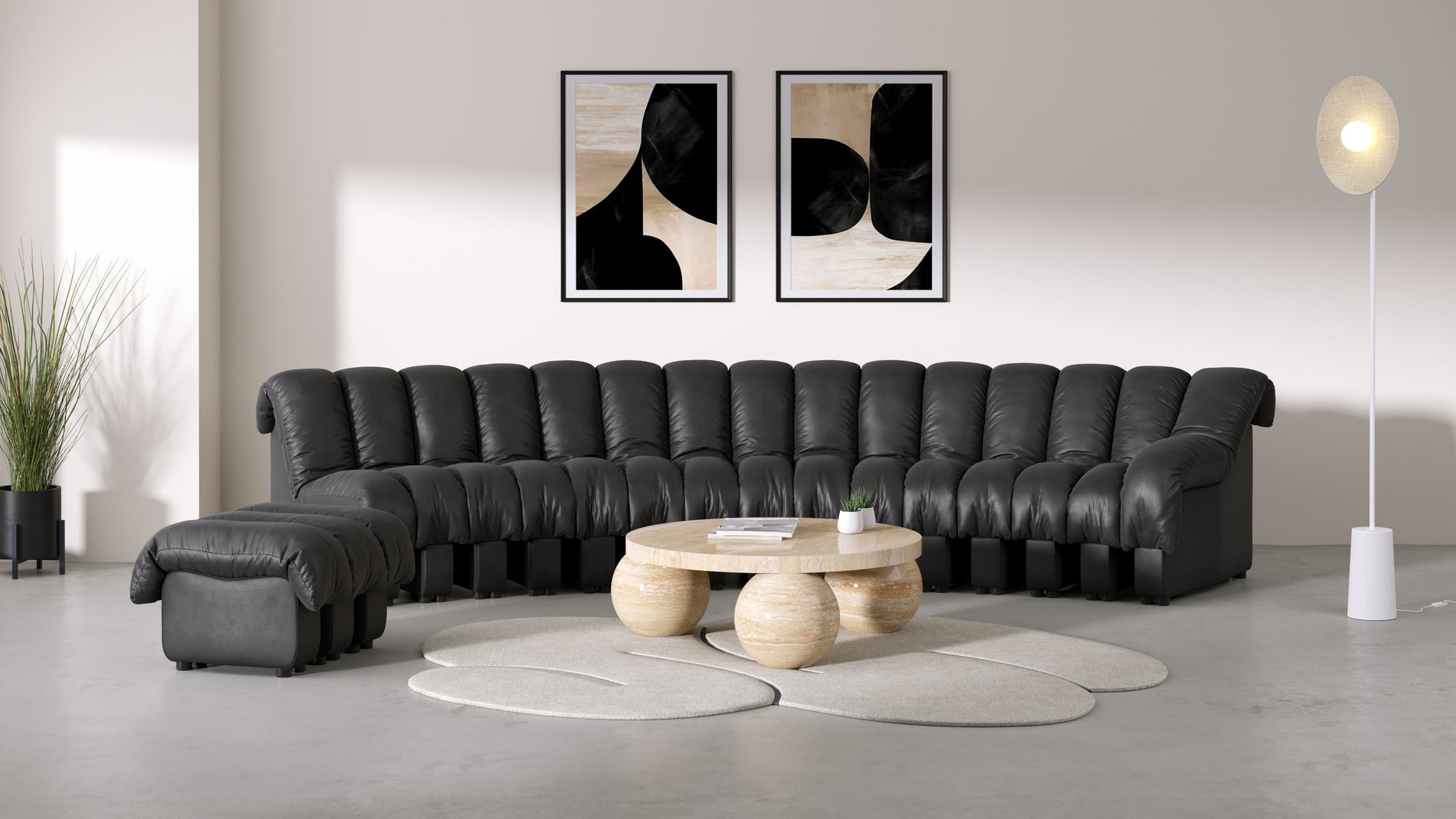 DS 600Schwarzes veganes Leder