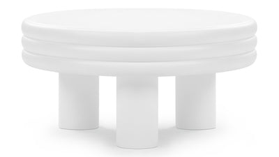 Tor - Tor - Tor Round Coffee Table, White Concrete - Image 1