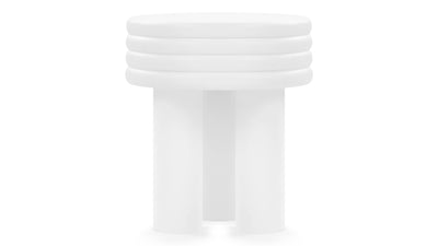 Tor - Tor - Tor Round Side Table, White Concrete - Image 1