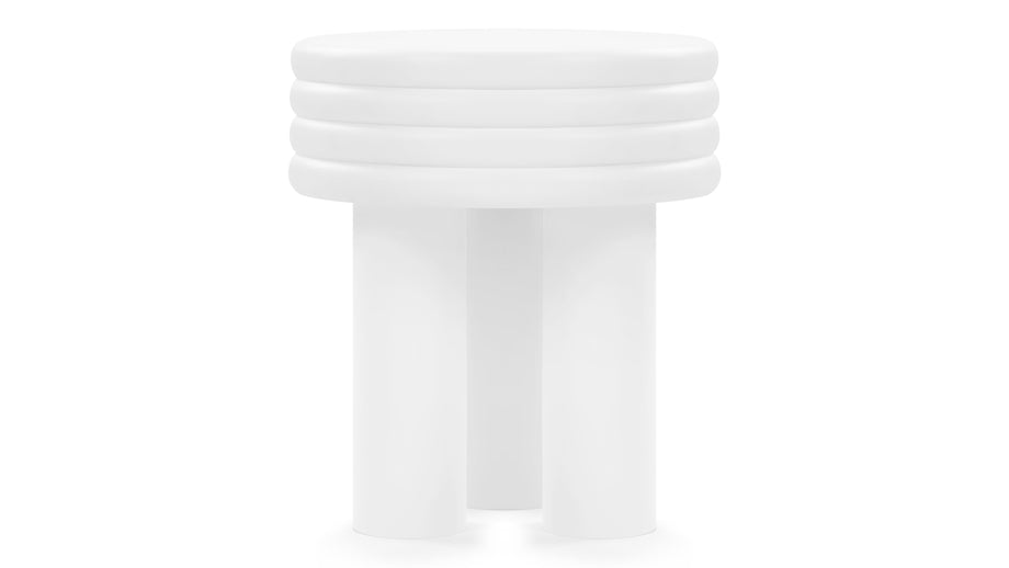 TorTor - Tor Round Side Table, White Concrete