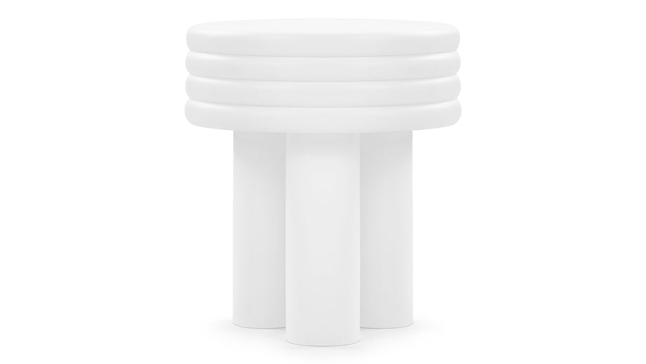 TorTor - Tor Round Side Table, White Concrete