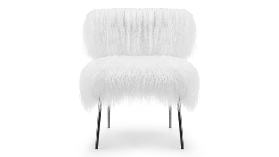 UmiUmi - Umi Lounge Chair, White Mongolian Wool