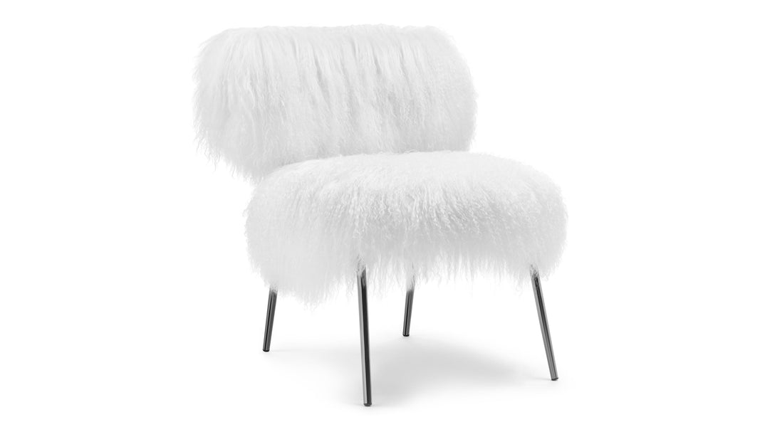 UmiUmi - Umi Lounge Chair, White Mongolian Wool