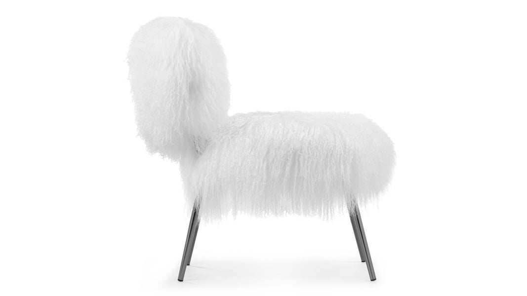 UmiUmi - Umi Lounge Chair, White Mongolian Wool