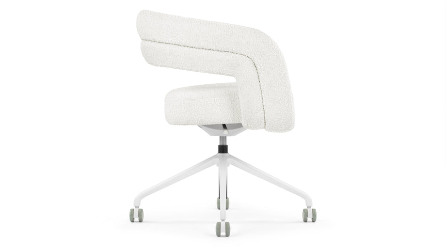 ChloeChloe - Chloe Desk Chair, Pearl Boucle