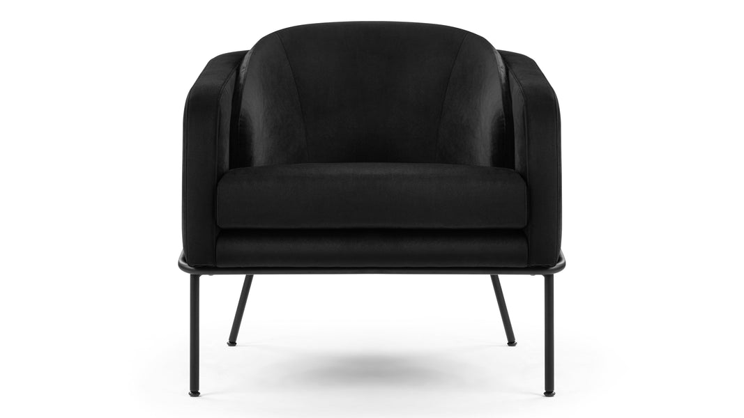 AbenAben - Aben Lounge Chair, Black Plush Velvet
