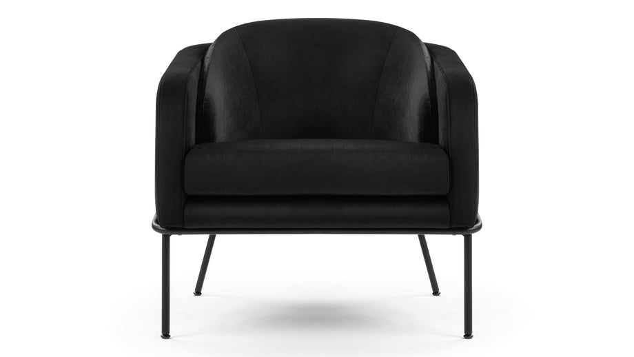 AbenAben - Aben Lounge Chair, Black Plush Velvet