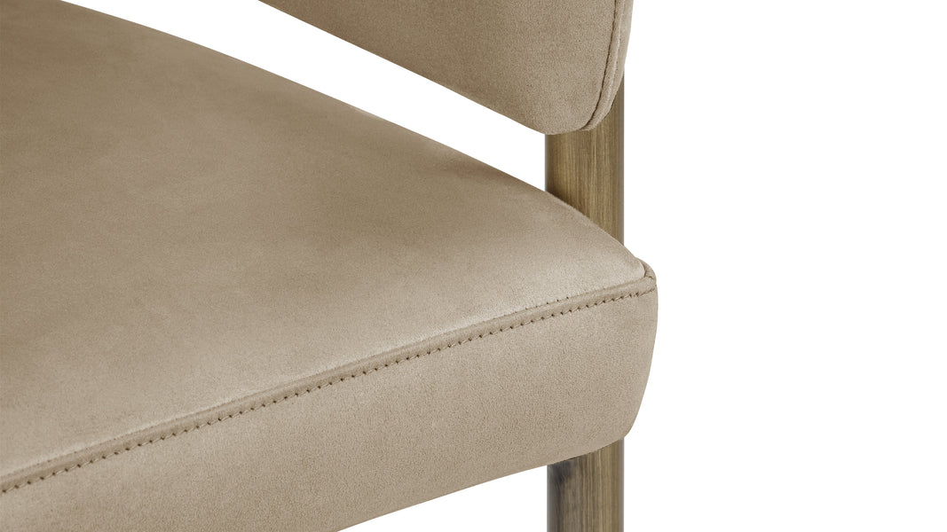 EsmeEsme - Esme Counter Stool, Latte Vegan Suede and Brushed Brass