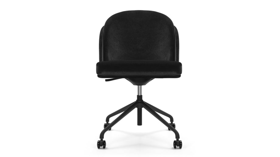 AbenAben - Aben Desk Chair, Black Plush Velvet