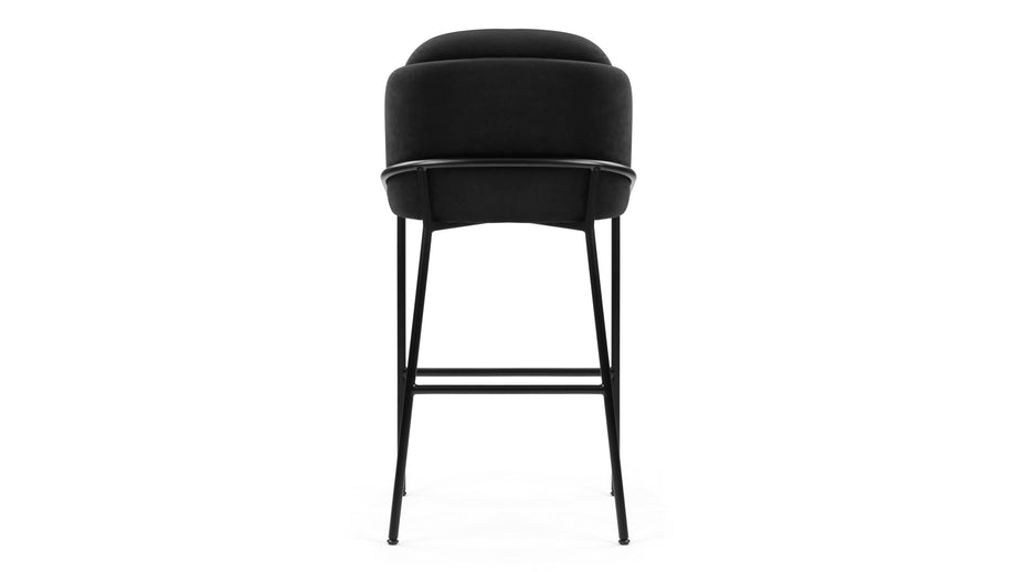 AbenAben - Aben Bar Stool, Black Plush Velvet