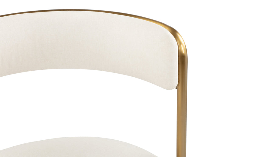 DemiDemi - Demi Bar Stool, Oatmeal Brushed Weave and Brass