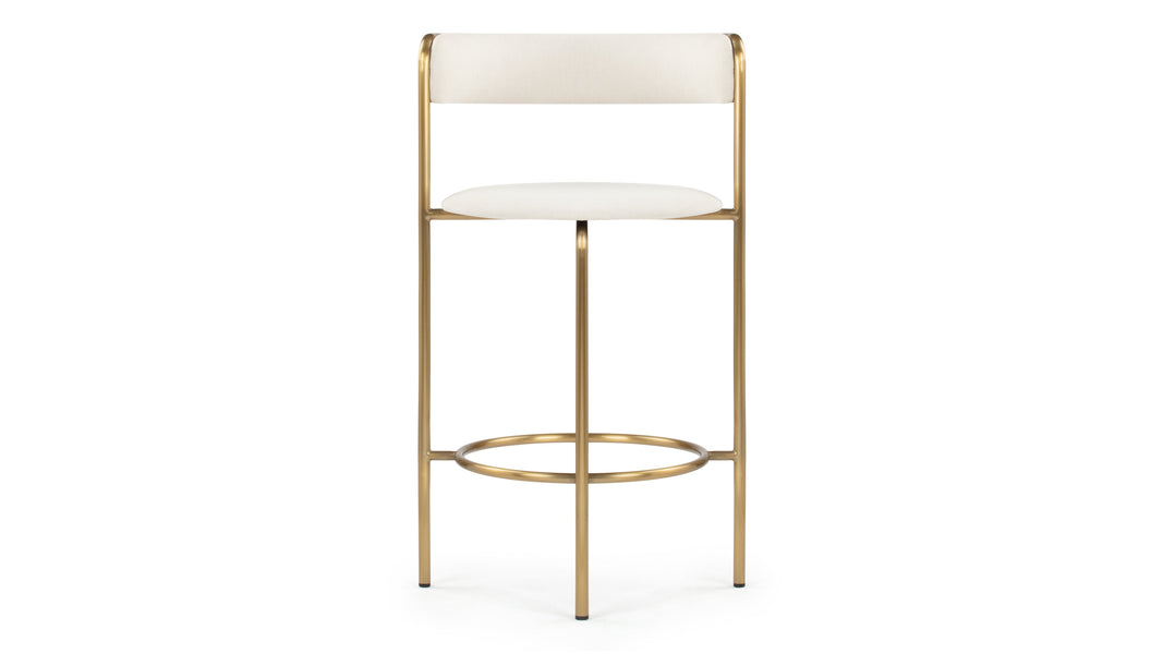 DemiDemi - Demi Bar Stool, Oatmeal Brushed Weave and Brass