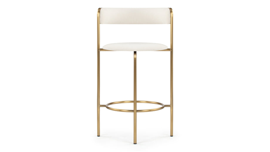 DemiDemi - Demi Bar Stool, Oatmeal Brushed Weave and Brass