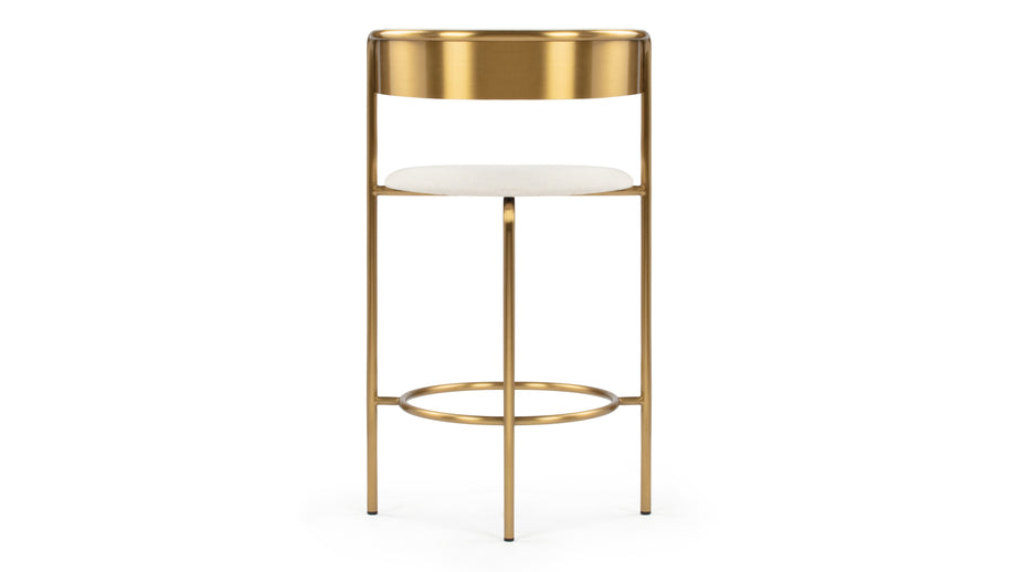 DemiDemi - Demi Bar Stool, Oatmeal Brushed Weave and Brass