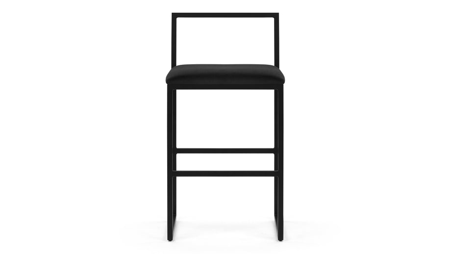 RensRens - Rens Counter Stool, Black Plush Velvet