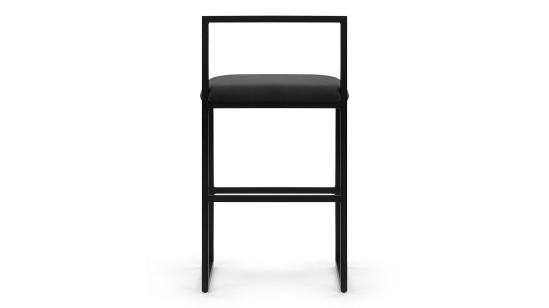 RensRens - Rens Counter Stool, Black Plush Velvet
