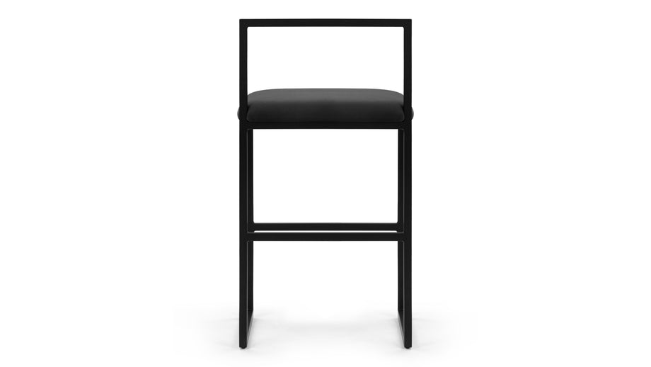 RensRens - Rens Counter Stool, Black Plush Velvet