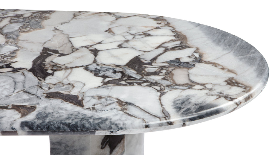 DanteDante - Dante Dining Table, Modellato Marble, 77in