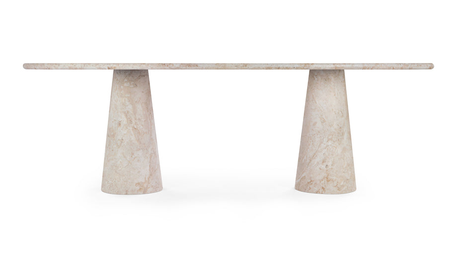 AstoraAstora - Astora Oval Dining Table, White Travertine