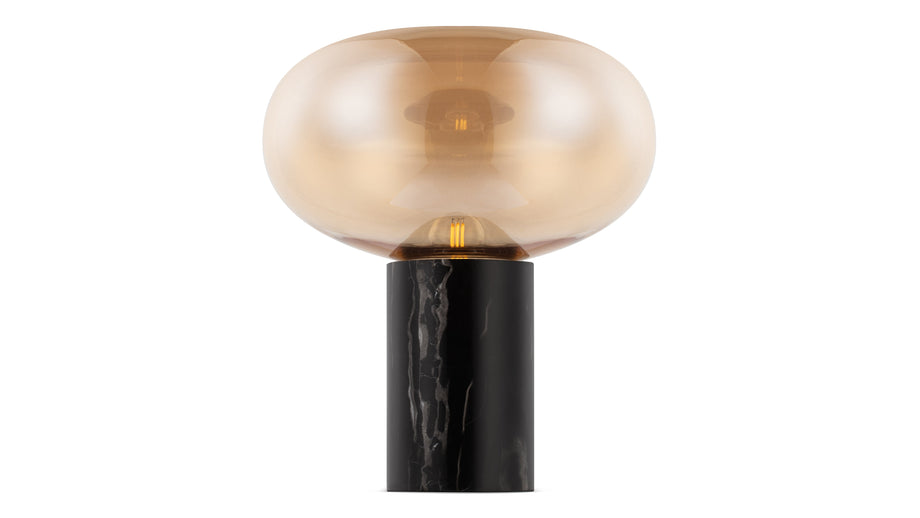 KarlKarl - Karl Table Lamp, Amber Glass and Black Marble