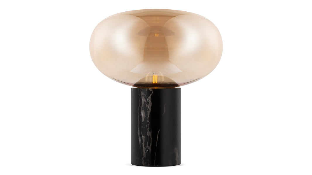 KarlKarl - Karl Table Lamp, Amber Glass and Black Marble