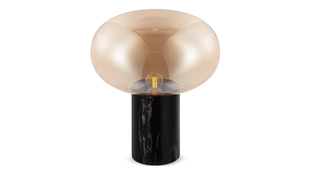 KarlKarl - Karl Table Lamp, Amber Glass and Black Marble