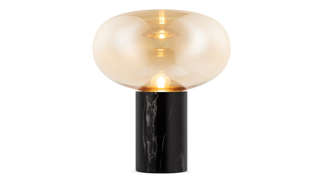 KarlKarl - Karl Table Lamp, Amber Glass and Black Marble
