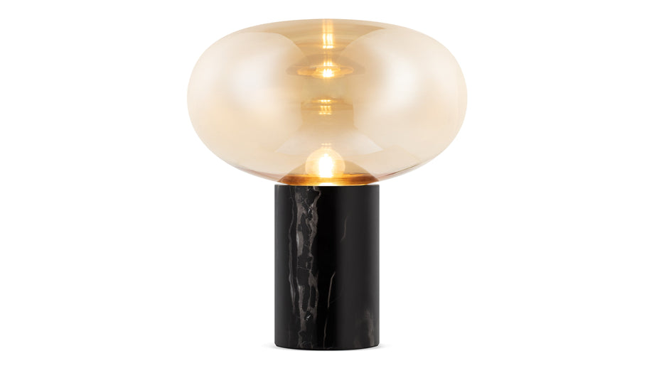 KarlKarl - Karl Table Lamp, Amber Glass and Black Marble