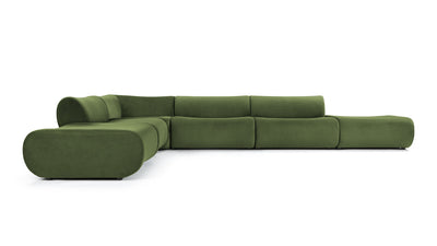 Leo - Leo - Leo Sectional, Left Corner, Lichen Plush Velvet - Image 1