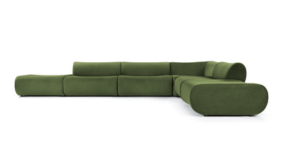 Leo - Leo - Leo Sectional, Right Corner, Lichen Plush Velvet - Image 1