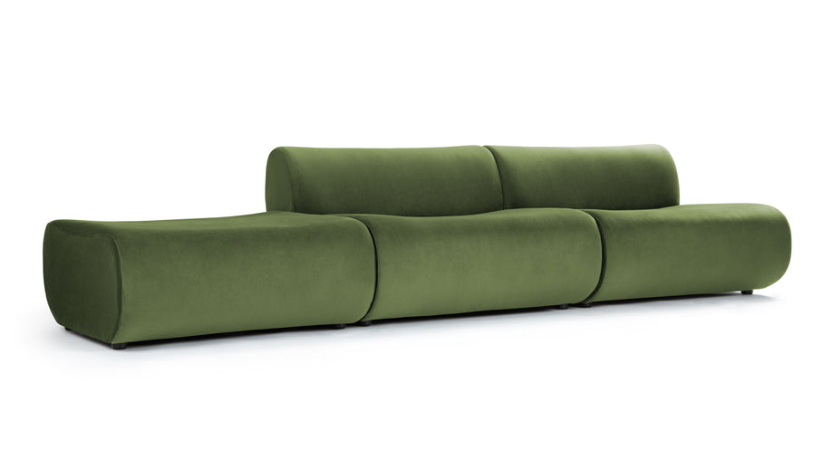 LeoLeo - Leo Open End Sofa, Left, Lichen Plush Velvet