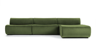 Leo - Leo - Leo Sectional, Right Chaise, Lichen Plush Velvet - Image 1