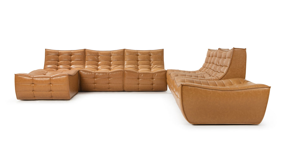 TygeTyge - Tyge Sectional, Large Right Corner, Bourbon Vegan Leather