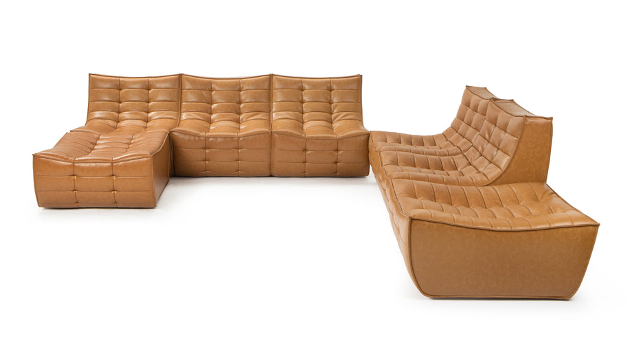 TygeTyge - Tyge Sectional, Large Right Corner, Bourbon Vegan Leather