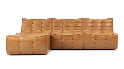 Tyge - Tyge - Tyge Sectional, Left Chaise, Bourbon Vegan Leather - Image 1