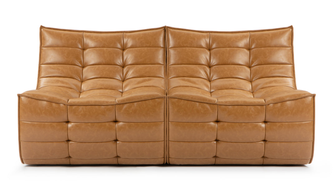 TygeTyge - Tyge Two Seater Sofa, Bourbon Vegan Leather
