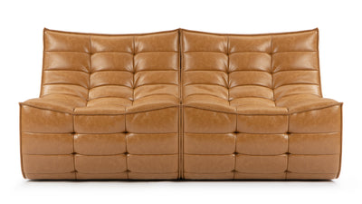 Tyge - Tyge - Tyge Two Seater Sofa, Bourbon Vegan Leather - Image 1