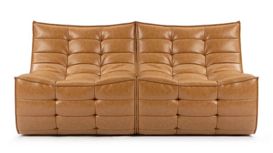 TygeTyge - Tyge Two Seater Sofa, Bourbon Vegan Leather