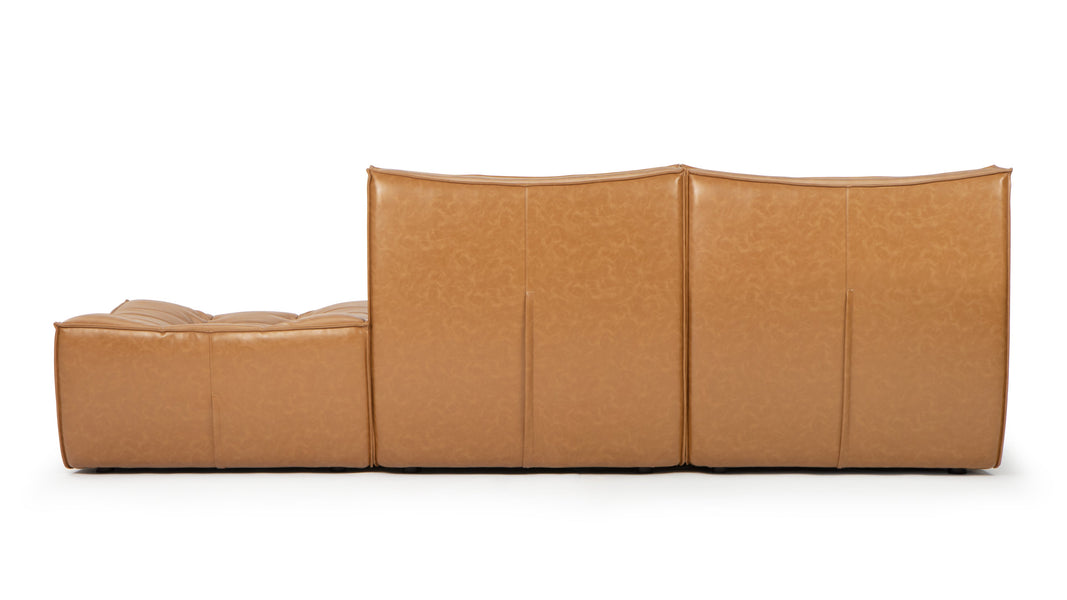 TygeTyge - Tyge Open End Sofa, Right, Bourbon Vegan Leather