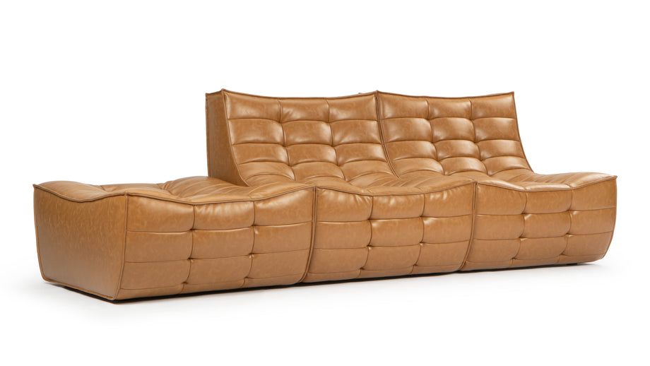 TygeTyge - Tyge Open End Sofa, Left, Bourbon Vegan Leather