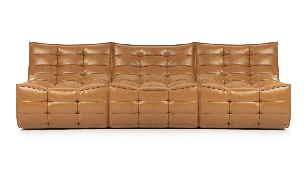 TygeTyge - Tyge Three Seater Sofa, Bourbon Vegan Leather