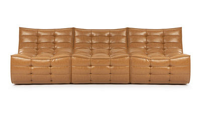 Tyge - Tyge - Tyge Three Seater Sofa, Bourbon Vegan Leather - Image 1