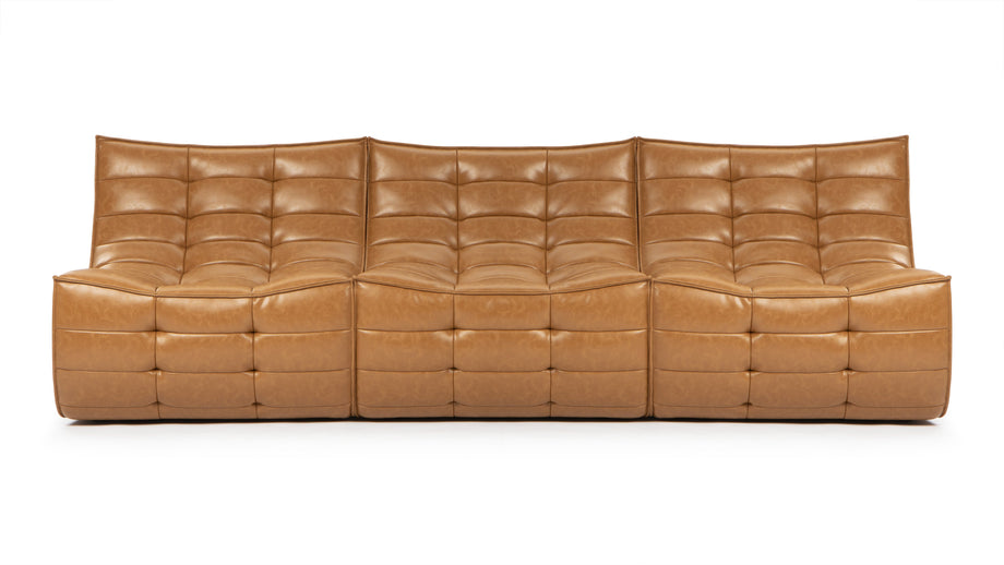 TygeTyge - Tyge Three Seater Sofa, Bourbon Vegan Leather