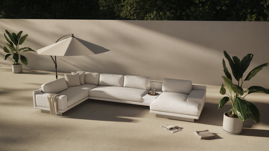 AlessioAlessio - Alessio Outdoor Module, Three Seater Sofa, Left Arm, Shell Performance Weave